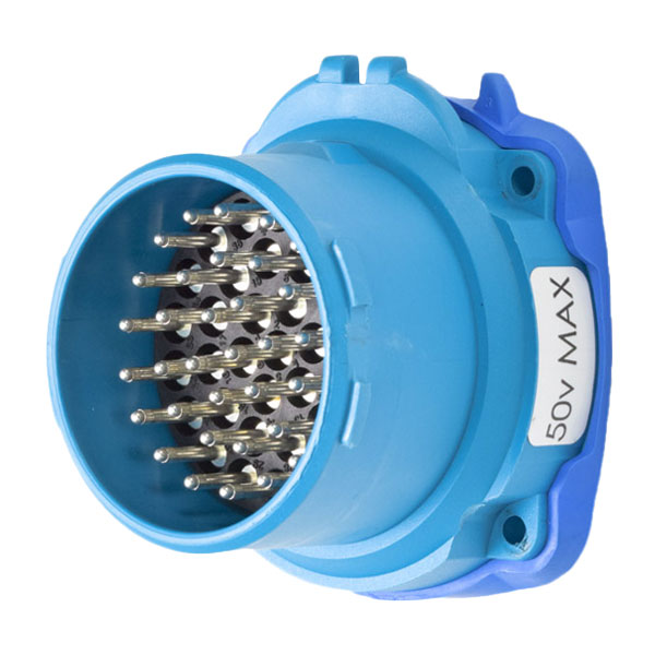 63-C8003 - DSN37c INLET POLY BLUE SIZE 3 IP 66/67 36P+G 2A/7.5A 480 VAC/130 VDC 50/60 Hz